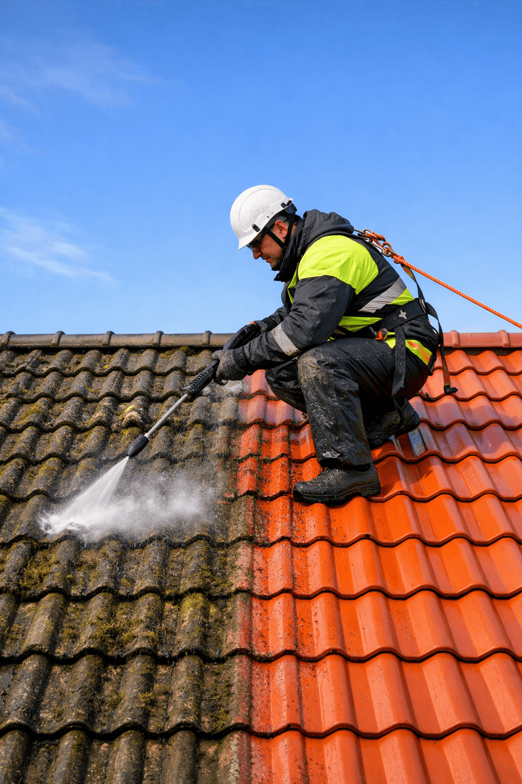 Čistenie fasád, striech, zámkových dlažieb